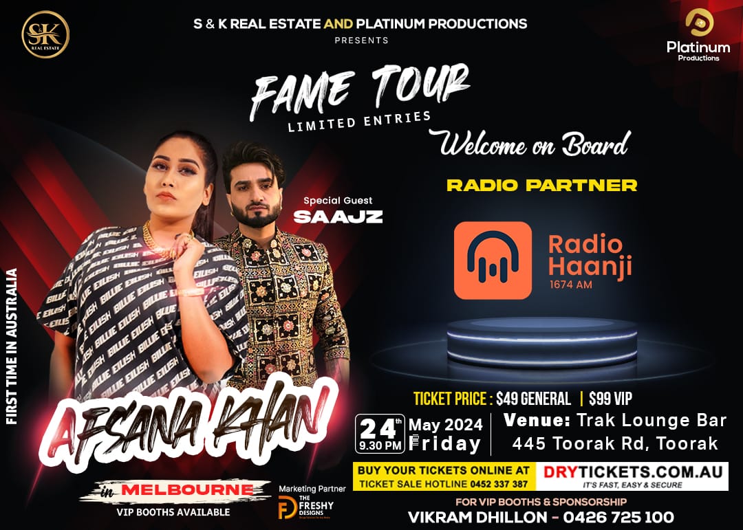 Afsana Khan Fame Tour Live In Melbourne 2024